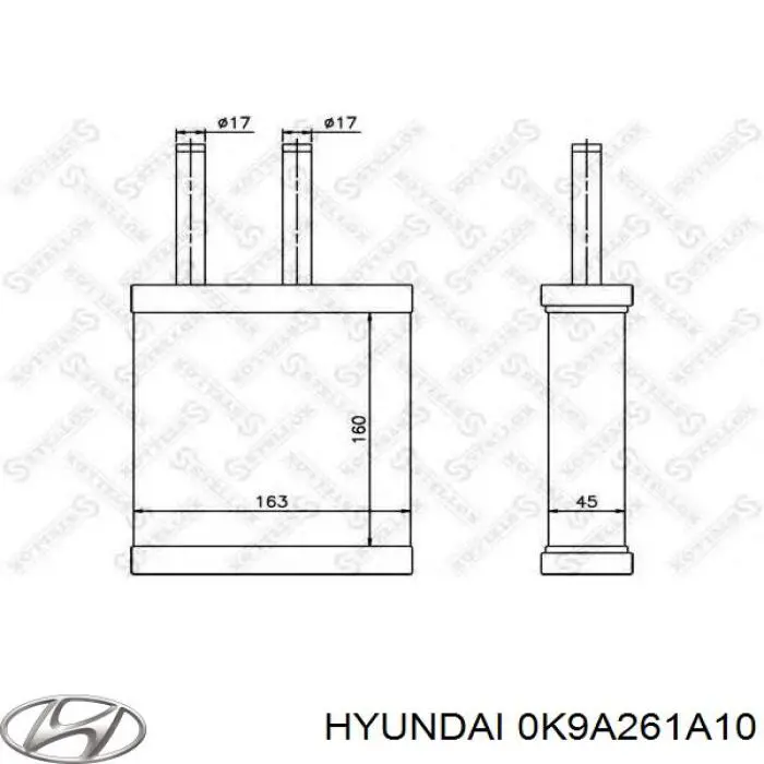 Радиатор печки 0K9A261A10 Hyundai/Kia