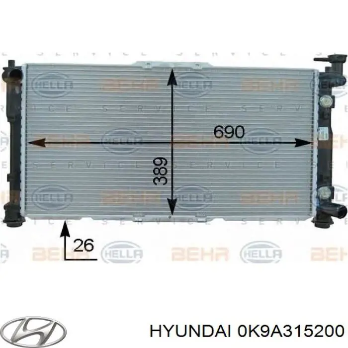 0K9AZ15200 Hyundai/Kia радиатор