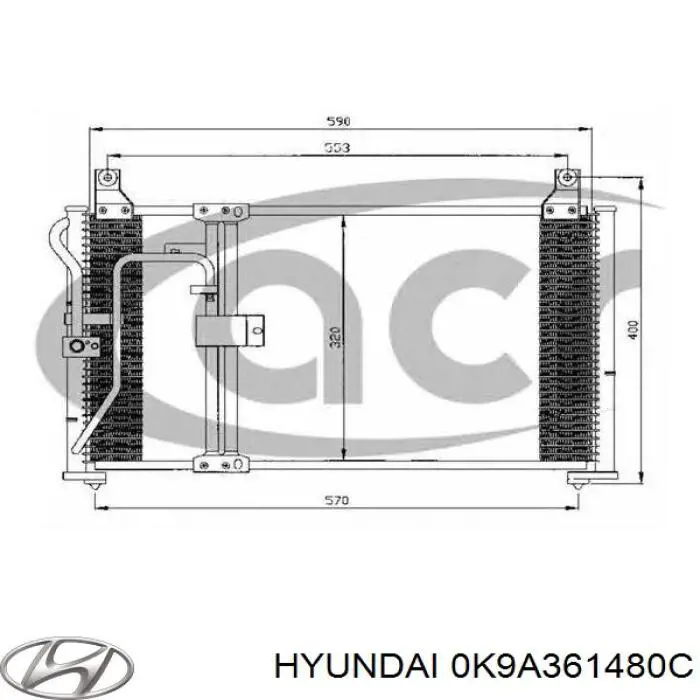 Конденсатор кондиционера Hyundai/Kia 0K9A361480C цена, от 45.75 USD