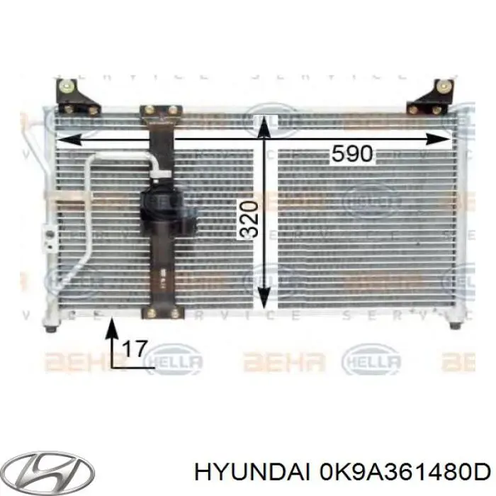 Радиатор кондиционера 0K9A361480D Hyundai/Kia