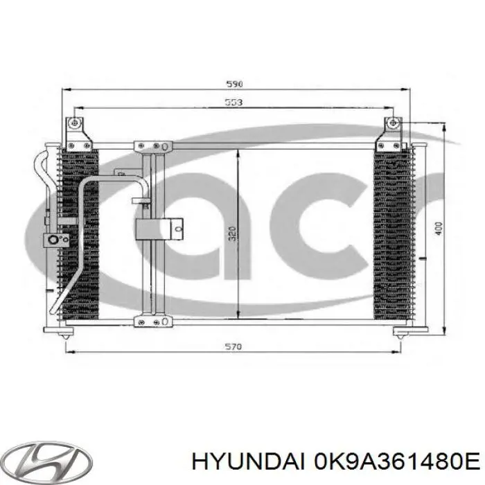 Радиатор кондиционера 0K9A361480E Hyundai/Kia