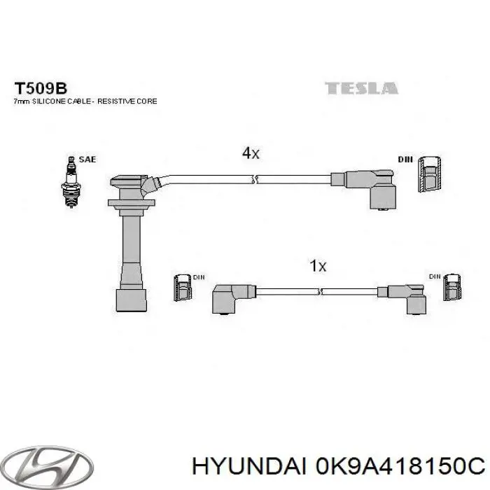 Высоковольтные провода 0K9A418150C Hyundai/Kia