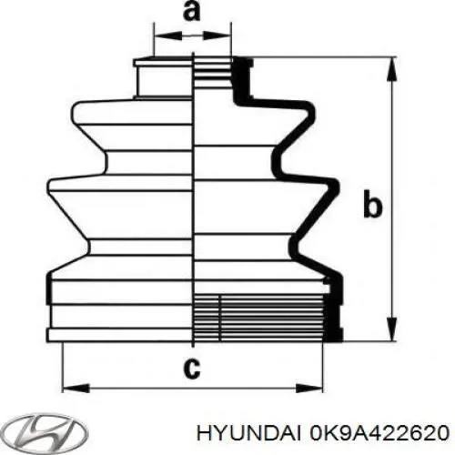 Шарнир угловых скоростей передний левый Hyundai/Kia 0K9A422620 цена, от  