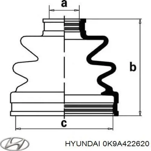 Купить 0K9A422620 Hyundai/Kia Шрус внутренний левый