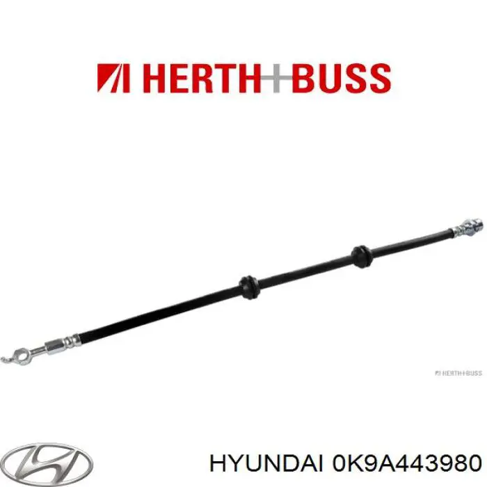 0K9A443980 Hyundai/Kia шланг тормозной задний