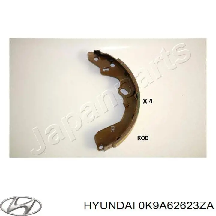 0K9A62623ZA Hyundai/Kia sapatas do freio traseiras de tambor
