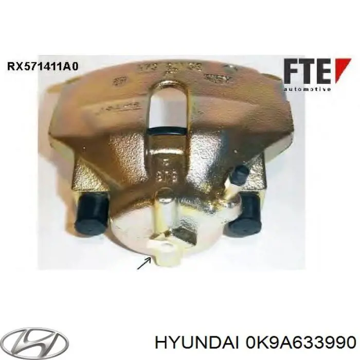 Суппорт тормозной передний левый 0K9A633990 Hyundai/Kia