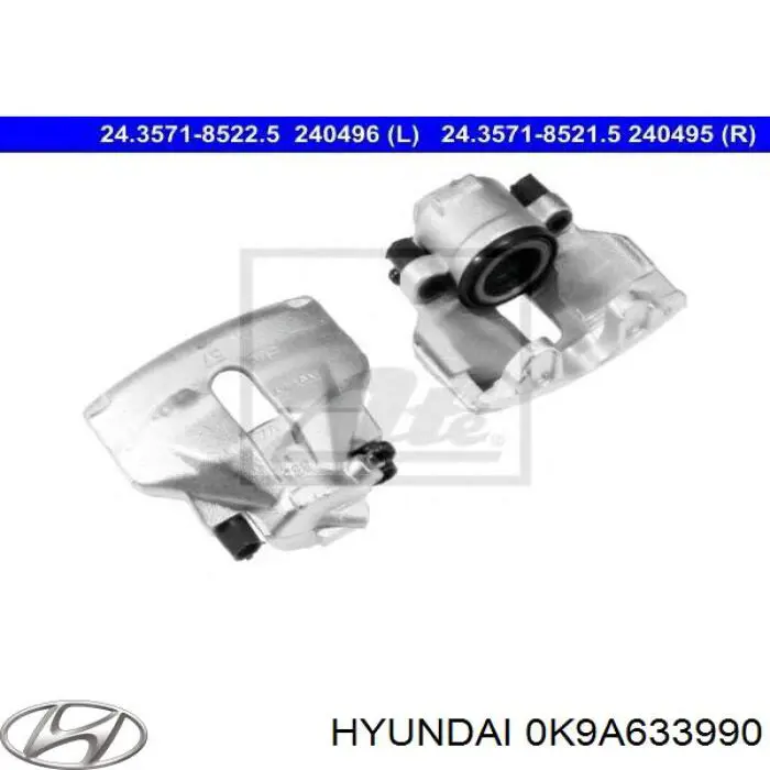 Купить 0K9A633990 Hyundai/Kia Суппорт тормозной передний левый