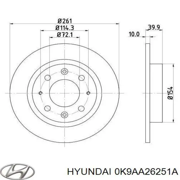 0K9AA26251A Hyundai/Kia тормозные диски