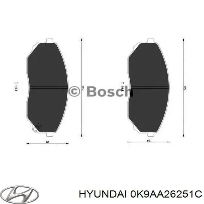 Задний дисковый тормоз Hyundai/Kia 0K9AA26251C