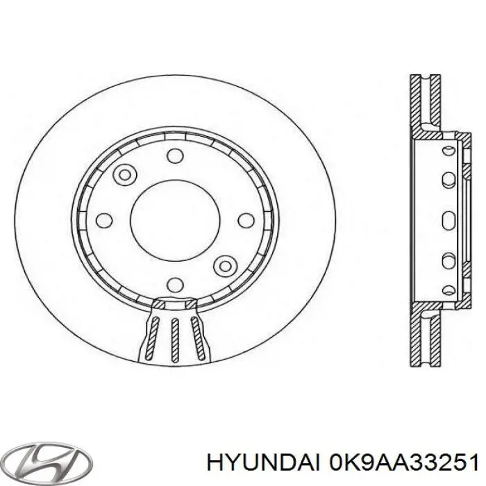0K9AA33251 Hyundai/Kia Диск тормозной передний