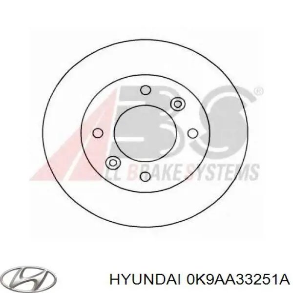 Передние тормозные диски 0K9AA33251A Hyundai/Kia