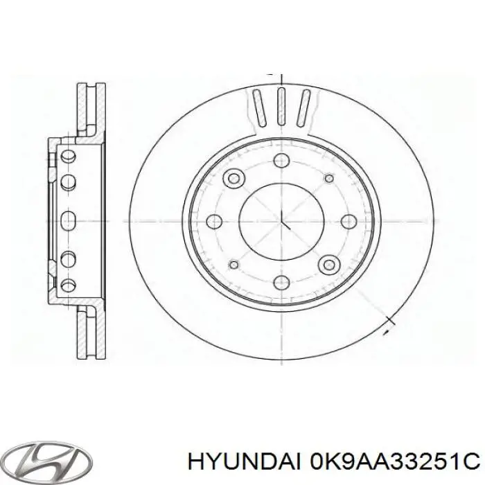 Передний тормозной диск Hyundai/Kia 0K9AA33251C