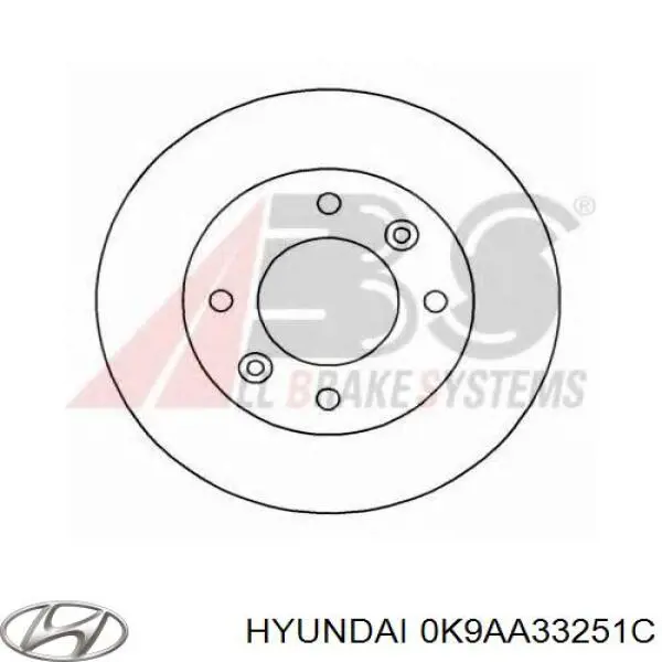 Передние тормозные диски 0K9AA33251C Hyundai/Kia