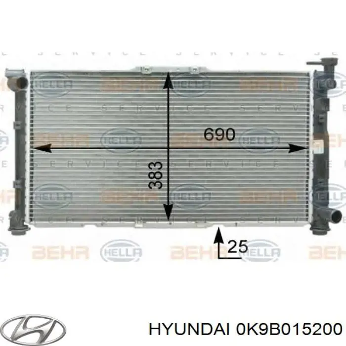 0K9B015200 Hyundai/Kia радиатор