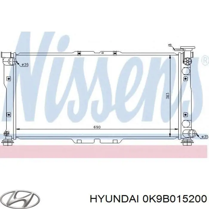 Радиатор охлаждения двигателя Hyundai/Kia 0K9B015200 цена, от 68.71 USD