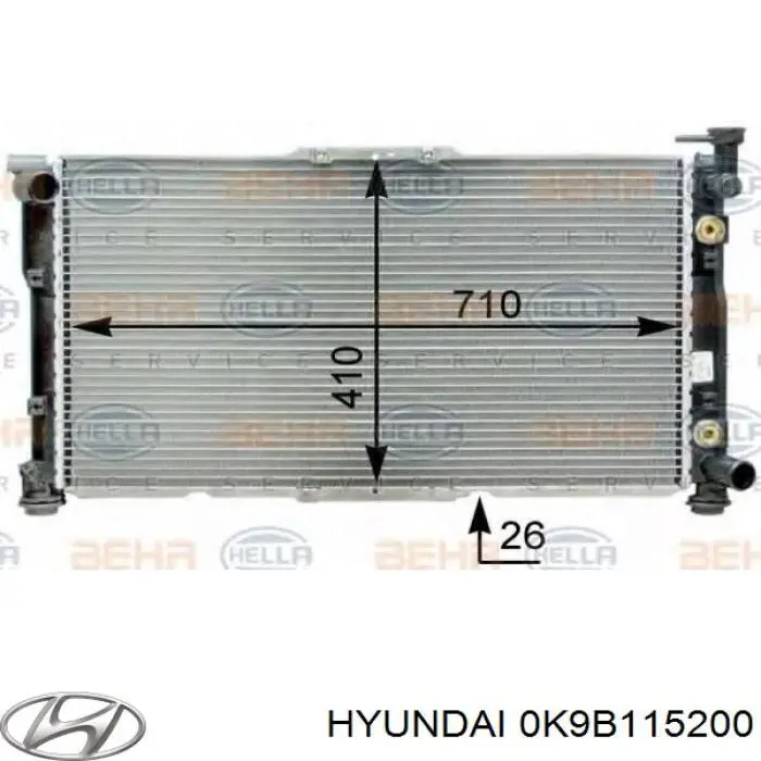 0K9B115200 Hyundai/Kia радиатор