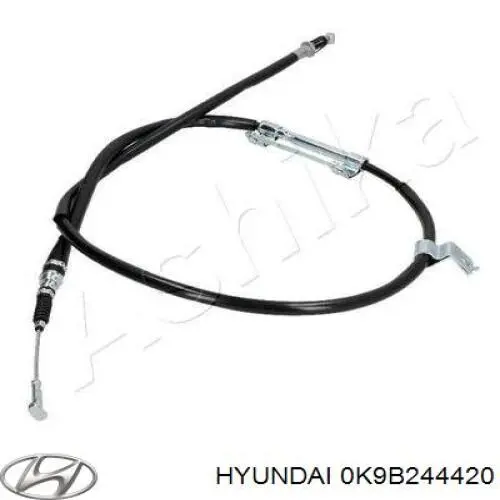 Купить 0K9B244420 Hyundai/Kia Трос стояночного тормоза задний левый