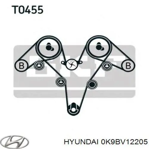 Зубчатый ремень Hyundai/Kia 0K9BV12205 цена, от 34.55 USD
