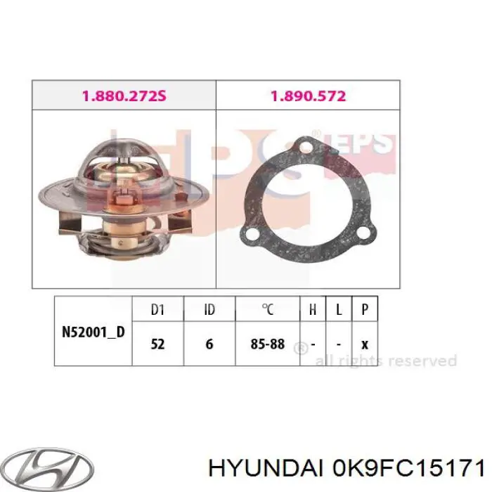 Термостат 0K9FC15171 Hyundai/Kia