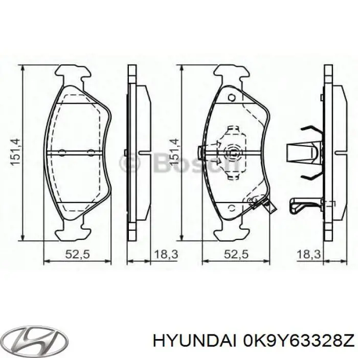 0K9Y63328Z Hyundai/Kia Колодки передние
