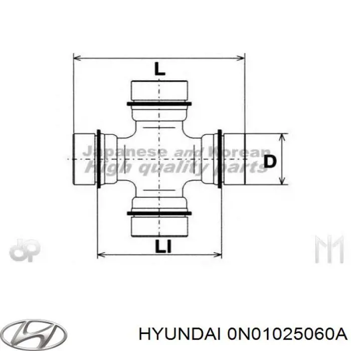 Крестовина заднего кардана 0N01025060A Hyundai/Kia