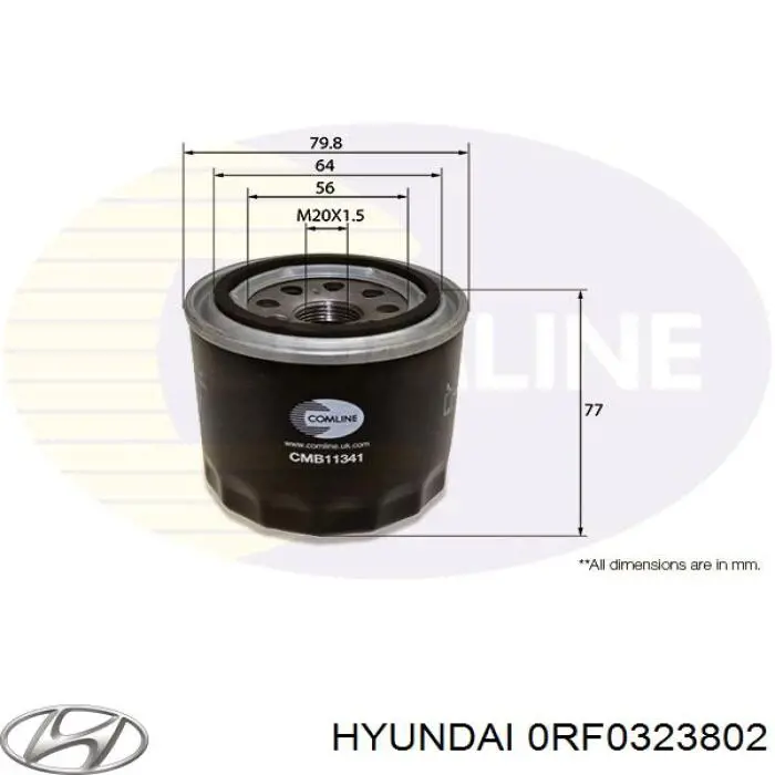0RF03-23-802 Hyundai/Kia масляный фильтр