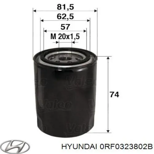 0RF0323802B Hyundai/Kia Масляный фильтр двигателя