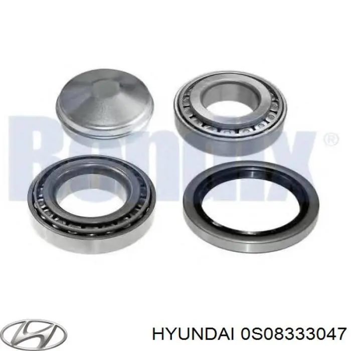 Подшипник ступицы передней внутренний Hyundai/Kia 0S08333047