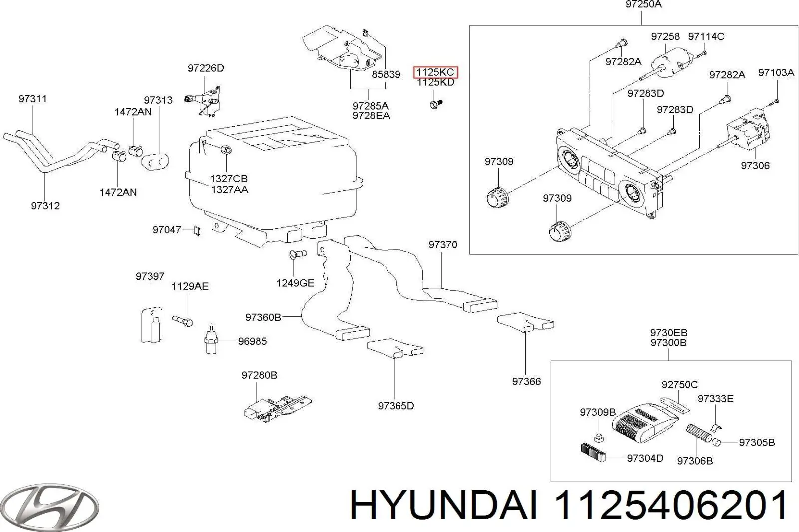 Болт/гайка крепежа Hyundai/Kia 1125406203