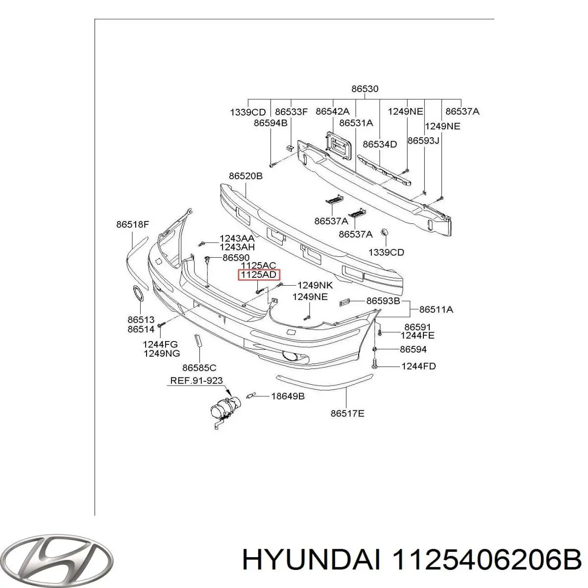 Болт/гайка крепежа Hyundai/Kia 1125406206B