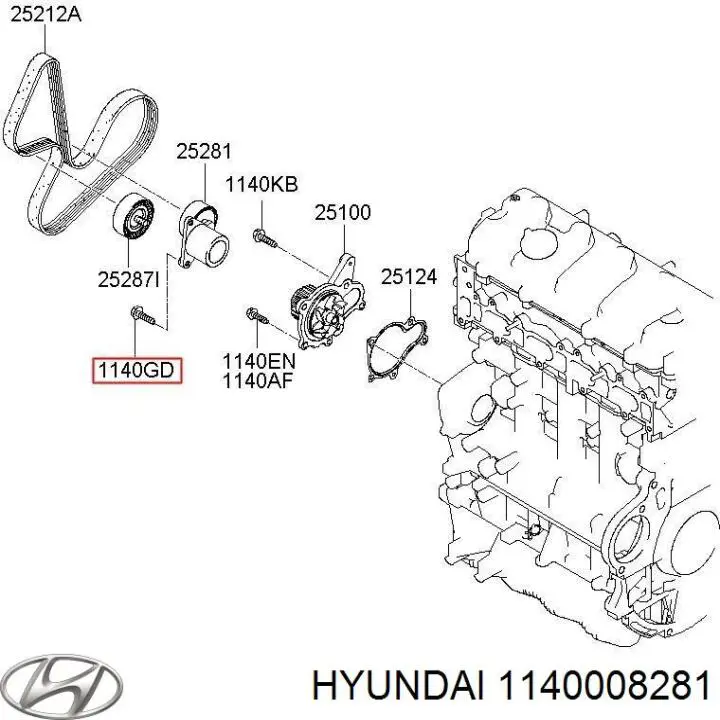 Купить 1140008281 Hyundai/Kia 