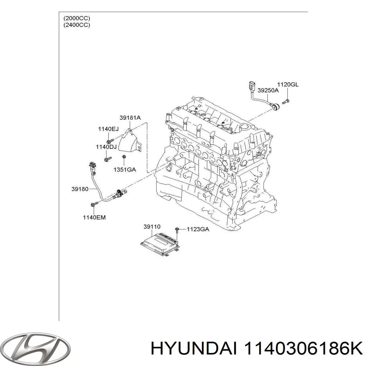 Купить 1140306186K Hyundai/Kia 