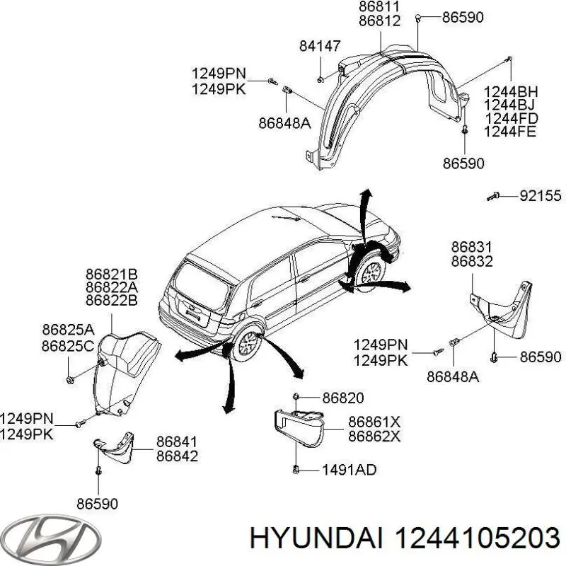  Hyundai/Kia 1244105203 цена, от 6.55 USD