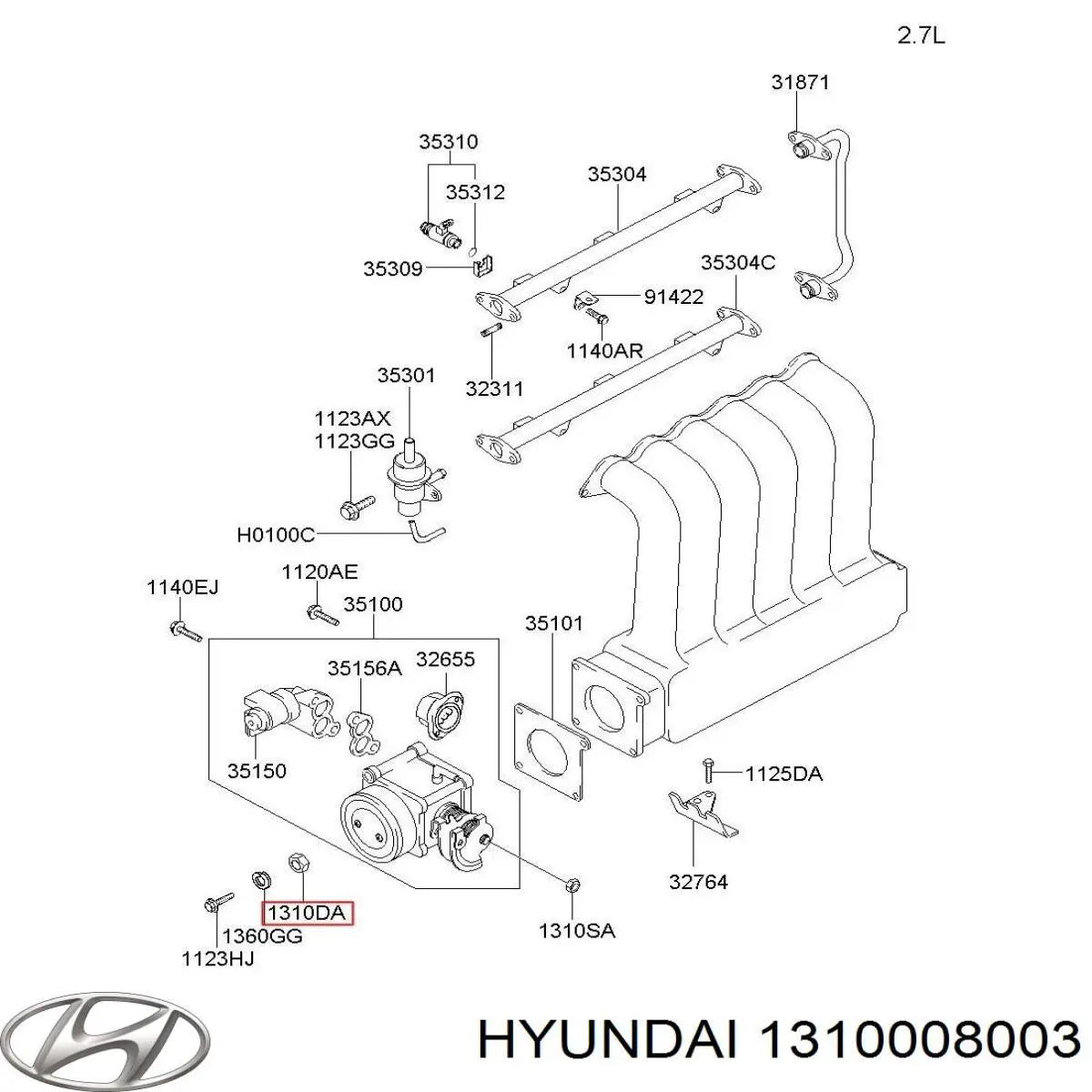 Купить 1310008007B Hyundai/Kia 