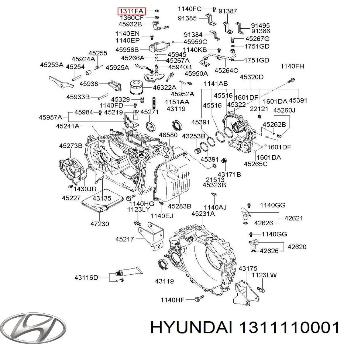  Hyundai/Kia 1311110001 цена, от 1.27 USD