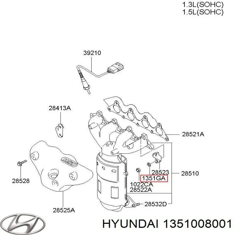  Hyundai/Kia 1351008001 цена, от 0.47 USD