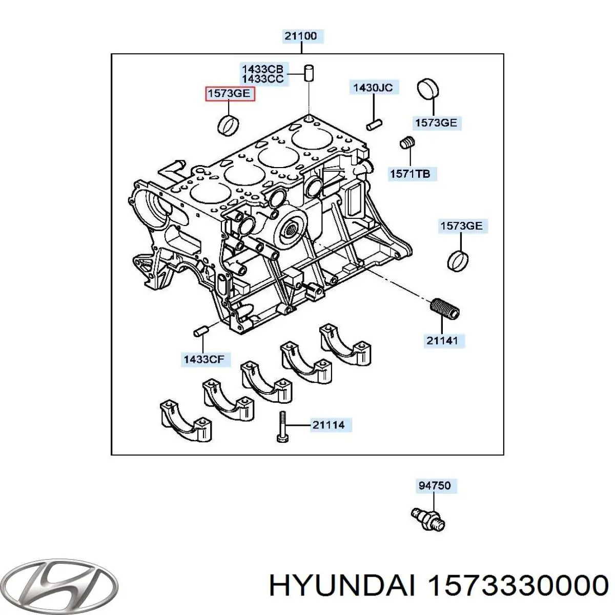 Заглушка ГБЦ/блока цилиндров на Hyundai Tucson JM