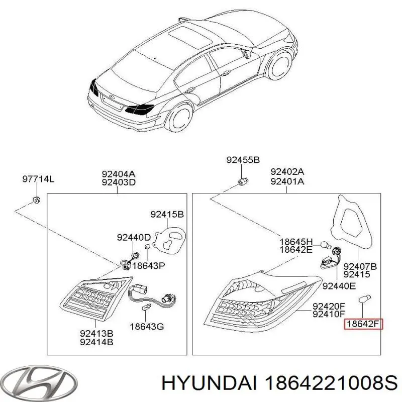  Hyundai/Kia 1864221008S цена, от 11.36 USD