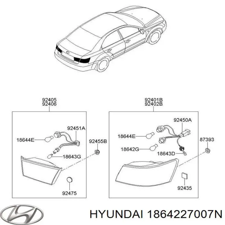 1864227007N Hyundai/Kia лампочка