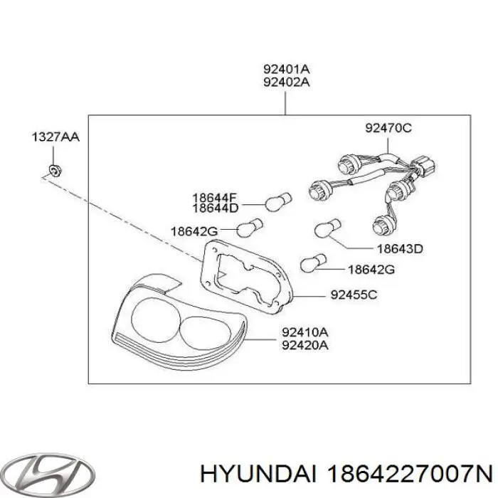 Лампочка накаливания Hyundai/Kia 1864227007N цена, от 1.24 USD