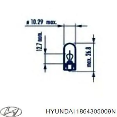 Лампочка плафона освещения салона/кабины Hyundai/Kia 1864305009N