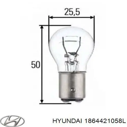1864421058L HYUNDAI Bombilla original y equivalente