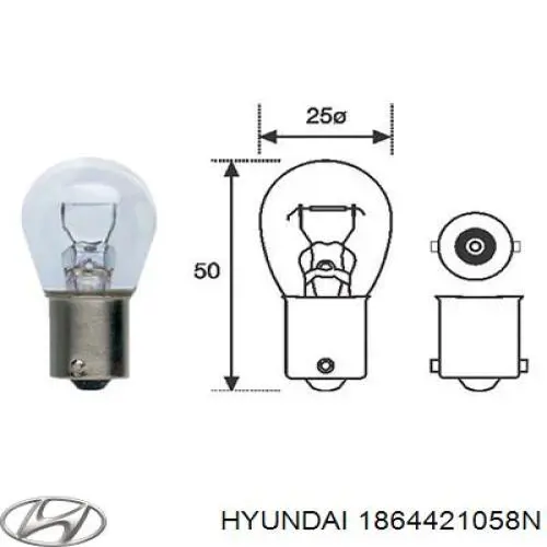Купить 1864421058N Hyundai/Kia Лампочка