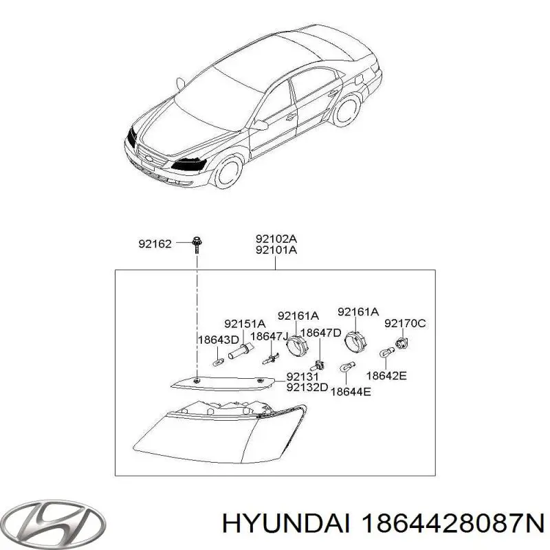 Лампочка 1864428087N Hyundai/Kia