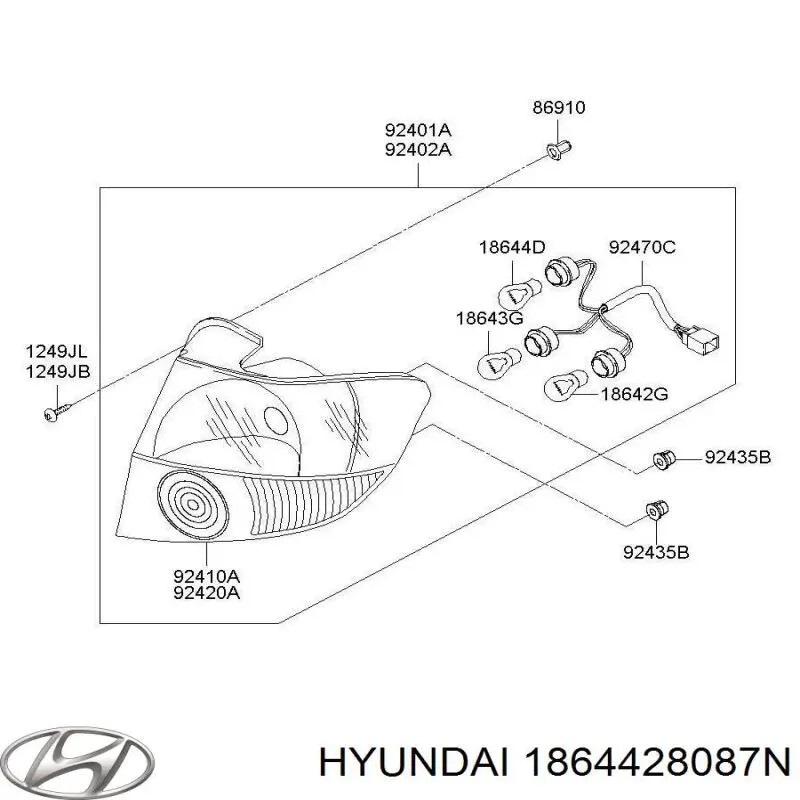 1864428087N Hyundai/Kia Лампа