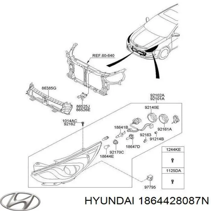 Купить 1864428087N Hyundai/Kia Лампочка