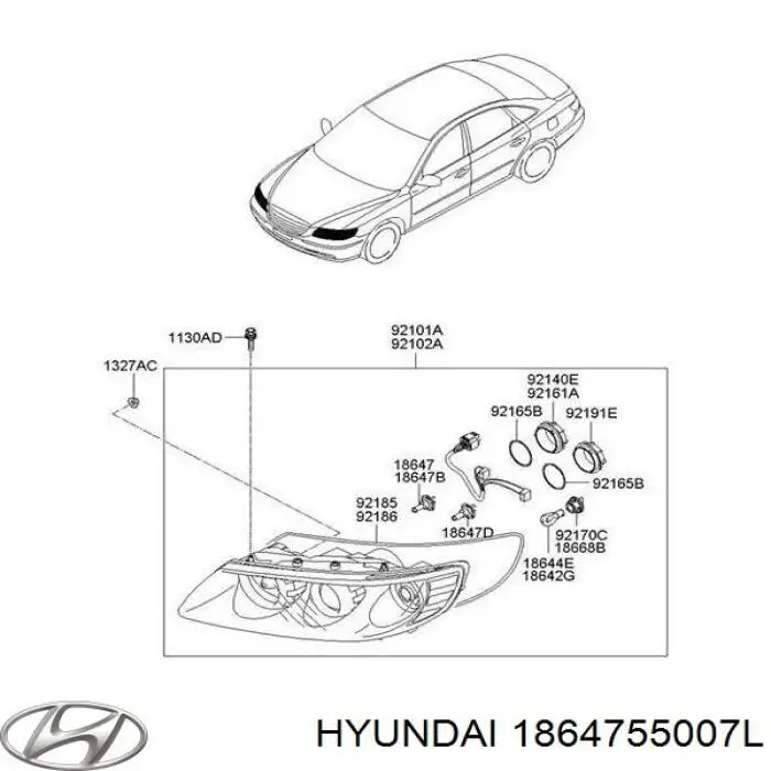 Лампочка галогенная 1864755007L Hyundai/Kia