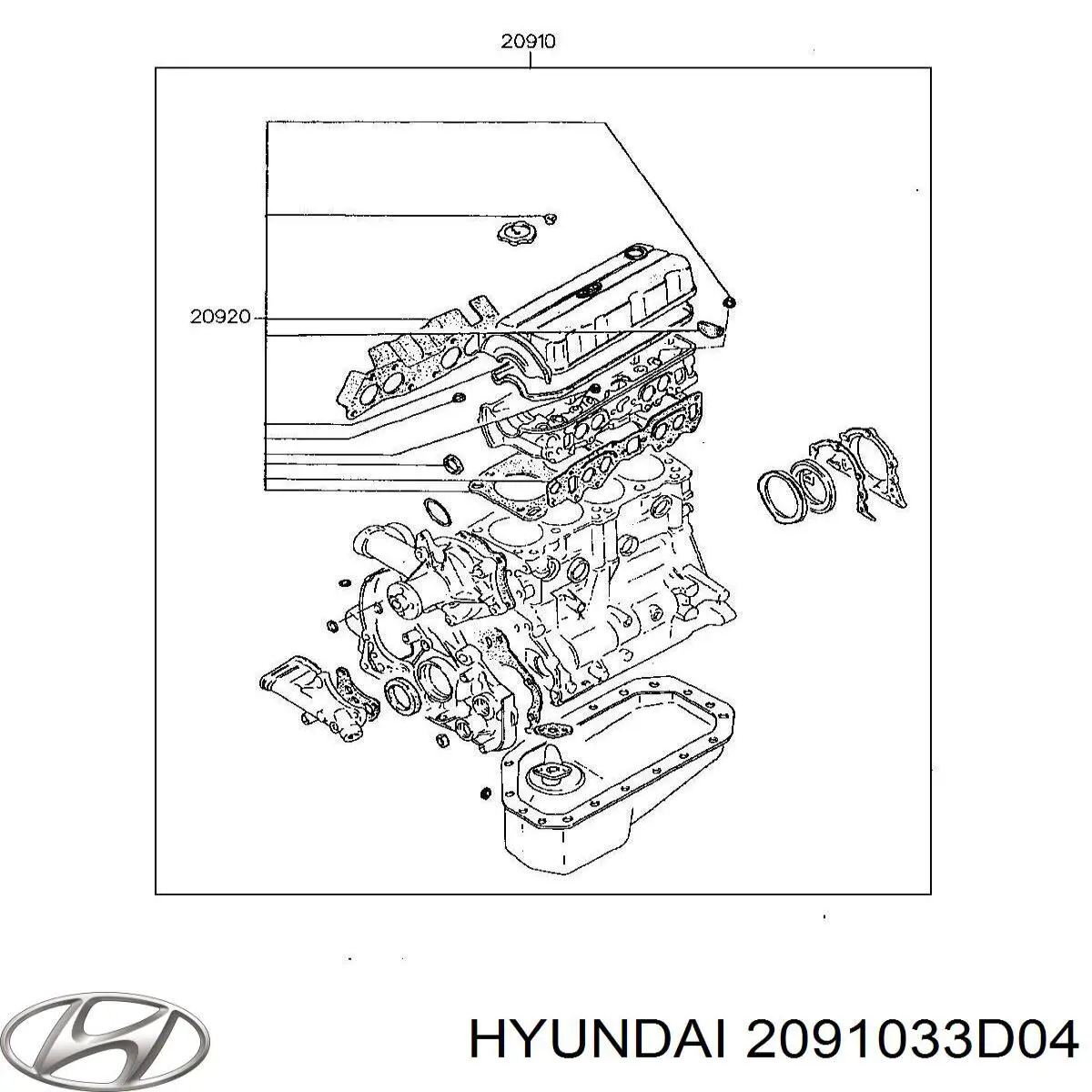 Купить 2091033D04 Hyundai/Kia Полный комплект прокладок