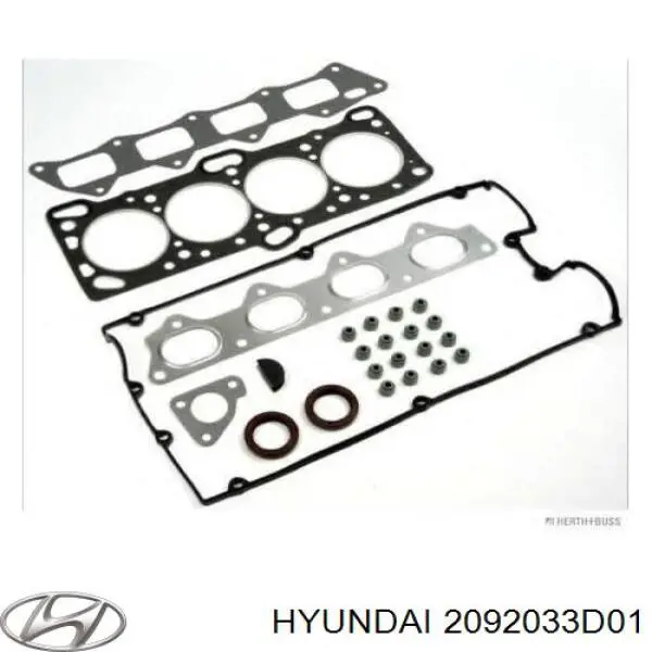 Комплект прокладок двигателя верхний Hyundai/Kia 2092033D01